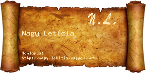 Nagy Letícia névjegykártya